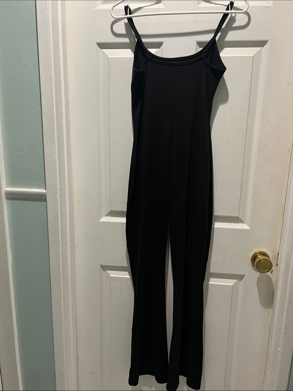 SHEIN Black Slim-Strap Flared Jumpsuit - Picture 6 of 8